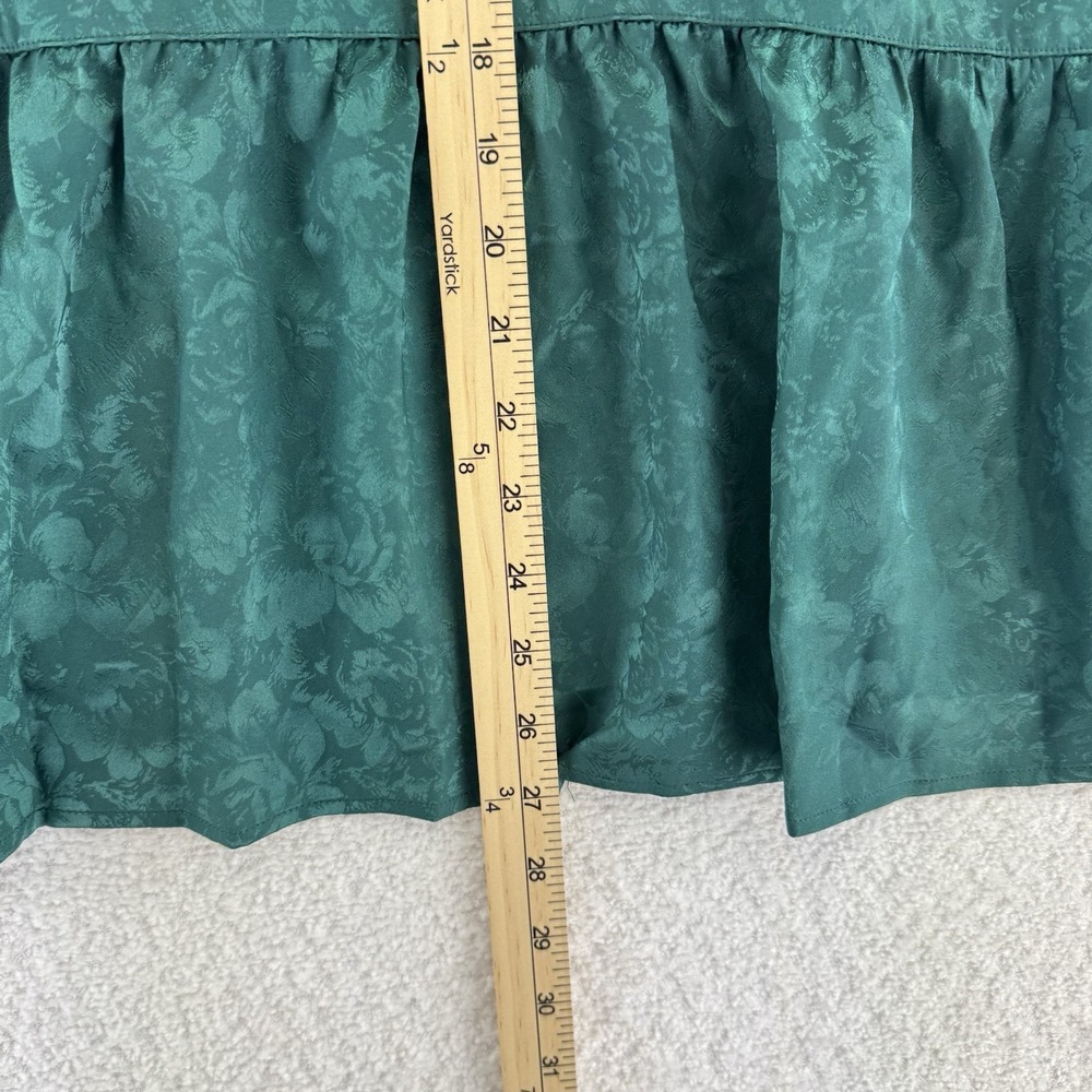 Isaac Mizrahi Live! Stretch Jacquard Shirred Peplum Blouse Top 26W Green - Picture 10 of 10